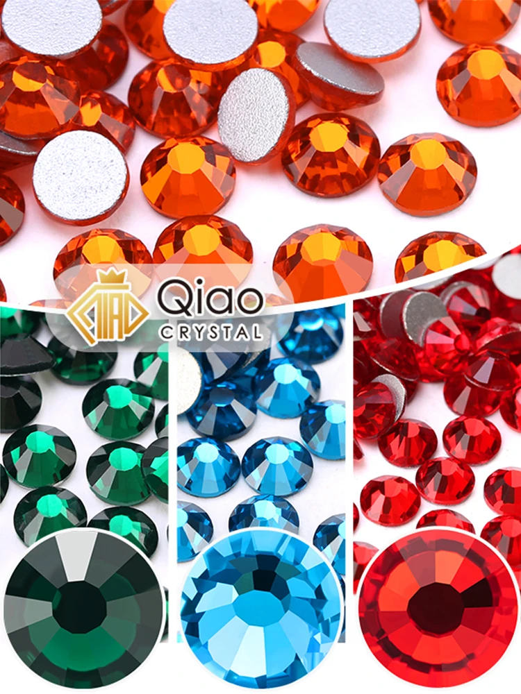 QIAO SS6-SS34 Kryształki Rhinestone Hurtowo Bez Hotfixu, Błyszczące Diamentowe Kamienie do DIY, Szycia, Sukien Ślubnych, Butów, Toreb, Sprzedaż Hurtowa — 2