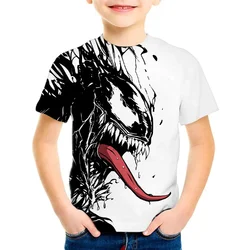 4-14 Years Kids Boys Venom Short Sleeve 3D T-shirts Tops Clothes Baby Boys Print Tees Children Clothing Kids Cartoon Outfit