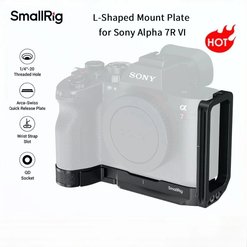 smallrig-6706-a7r-vi-piastra-di-montaggio-a-forma-di-l-per-sony-alpha-7r-vi-transizioni-rapide-tra-la-ripresa-orizzontale-e-verticale
