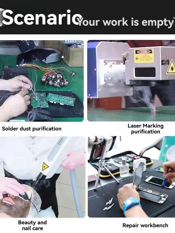 Mini Solder Smoke Absorber – Industrial Fume Extractor for Soldering Iron, Electric Welding & Laser Marking Dust Purifier