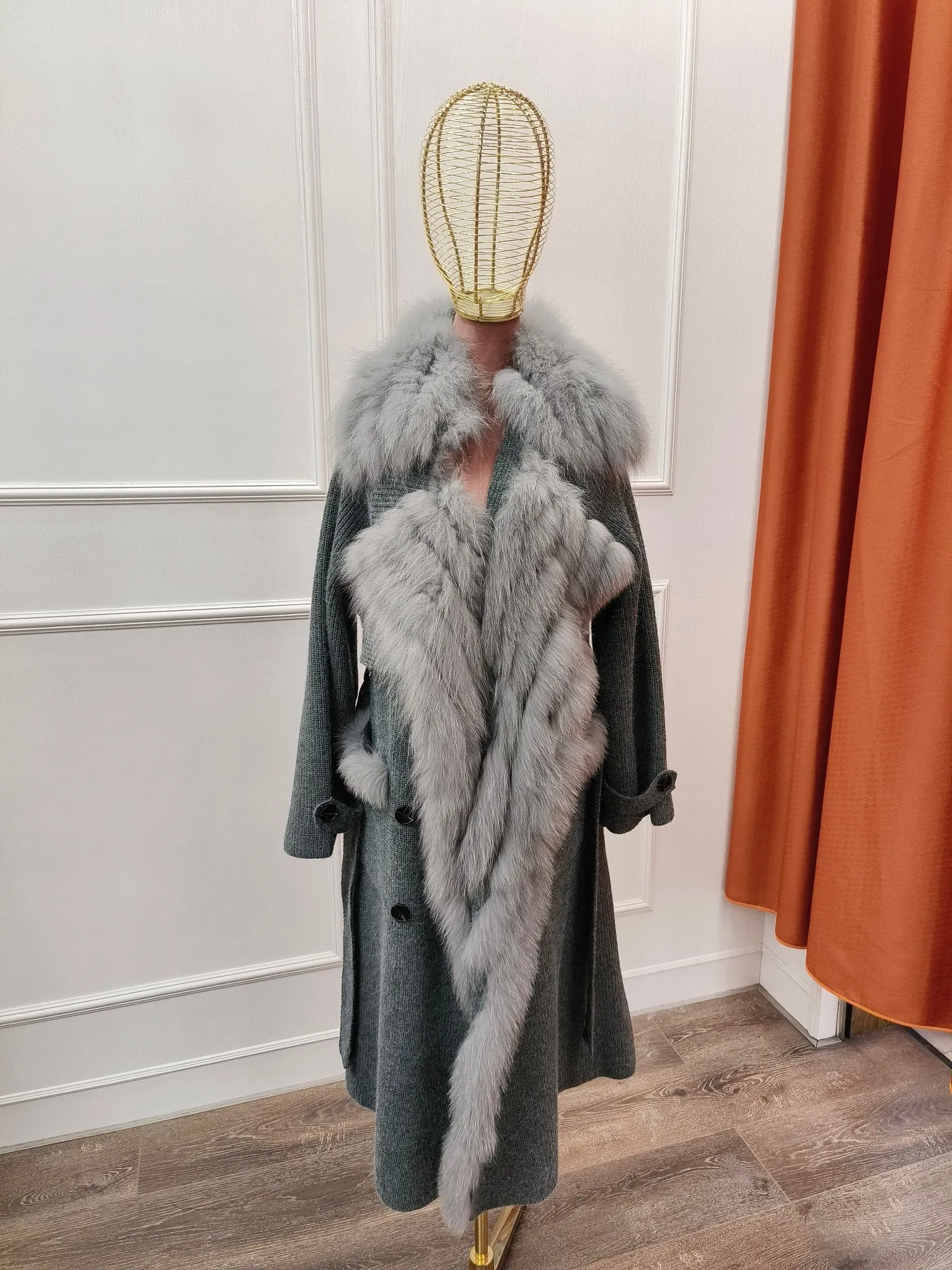 2023 neue Herbst Winter Frauen Echt fuchs Pelz Strick mantel Fuchs Pelz kragen spezielle Pullover Jacke Femeale Luxus Mantel lange Ärmel