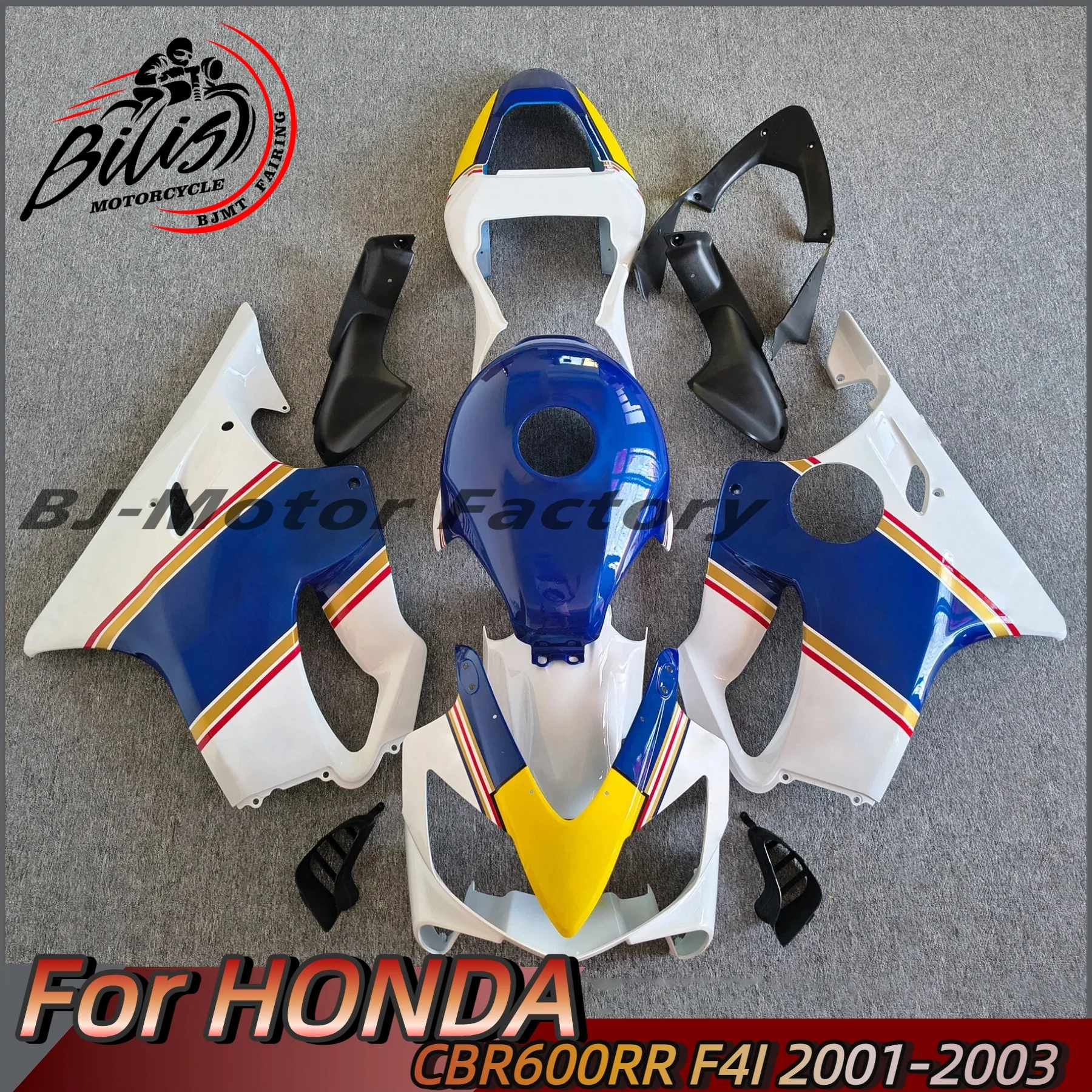 

For CBR600F4i 2001 2002 2003 Aftermarket Parts Fairings for HONDA CBR 600 F4I 01 02 03 Motorcycle Fairing Kit White Blue