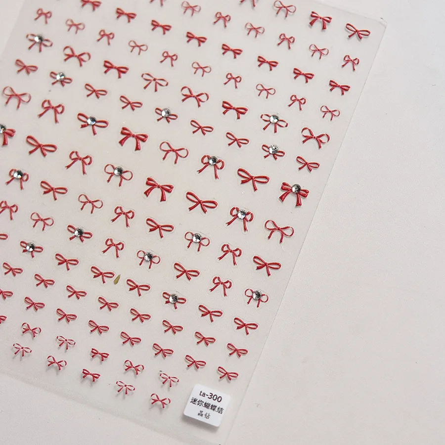 Chal con borlas bordado rojo chino, disfraz de Yunjin, nube 5D, pegatina artística para uñas, lazo, rosa, flor, perla, mariposa, calcomanía para manicura