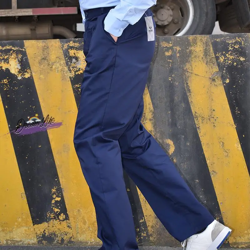 

Рабочие брюки из чистого хлопка, тонкие, свободного кроя, для мужчин и женщин, устойчивые к сварочным работам, синие, спецодежда для промышленной безопасности