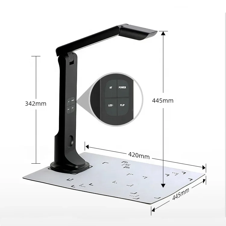 Mobile Hd Usb A3 16 million pixels Autofocus portable document camera Book scanner  for live streaming