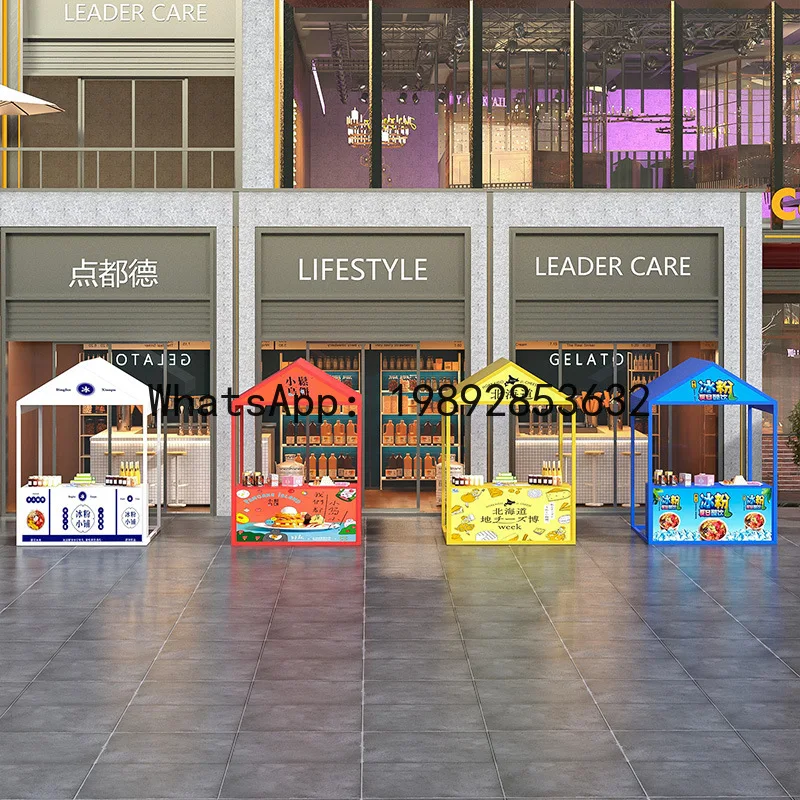 LYY Market Stall Rack Flower Cart Mall Activity Canopy Rack Food Festival Snack Stall Rack Outdoor Night Market Stall Shelf