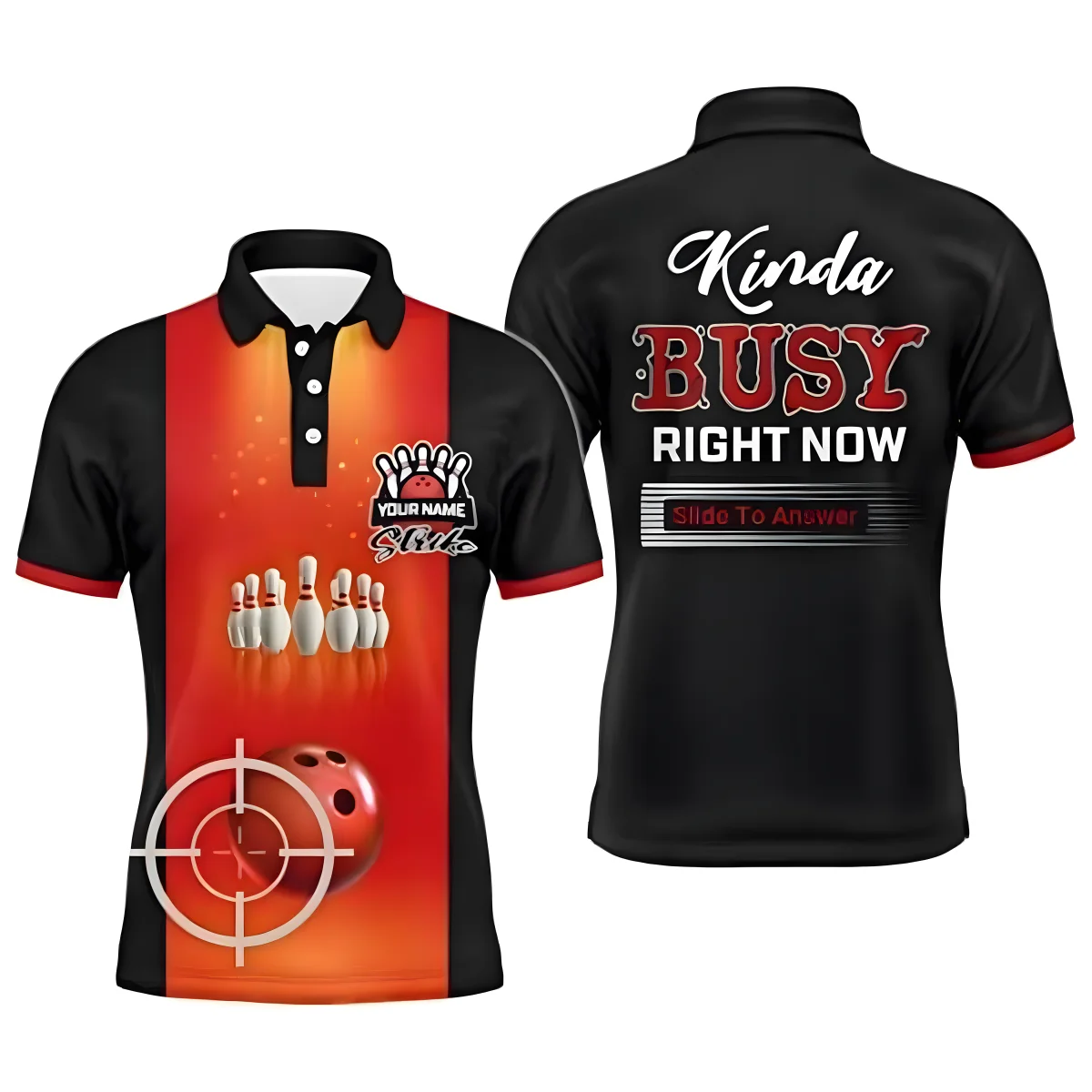 Fashion Men's Sport Casual Polo Shirt Pattern Digital Print Customizable Bowling Short Sleeve Tee Tops Billiards Shirt Jersey