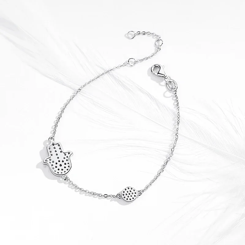 KALETIEN Fatima Hamsa Evil EYE Hand Horse Hoof Bracelets for Women 925 Sterling Silver Handmade Friendship Lucky Jewelry