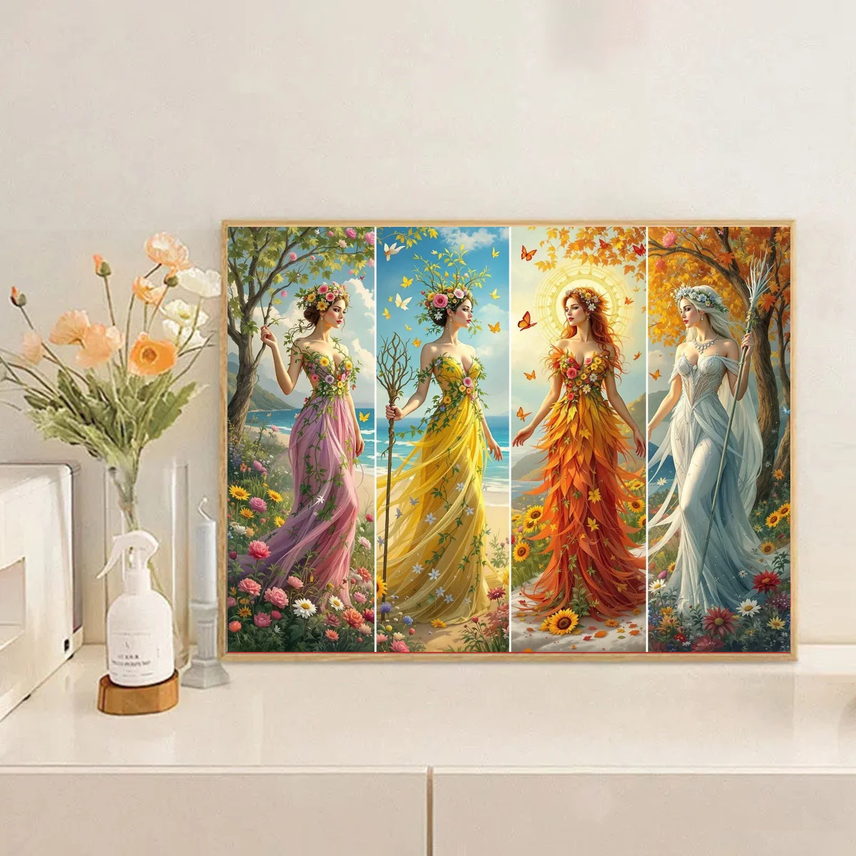 1 قطعة 30x40 سنتيمتر-11.8x15.7 بوصة فرملس 11CT/14CT قماش مطبوع عبر الابره لتقوم بها بنفسك مجموعة ، الجنية