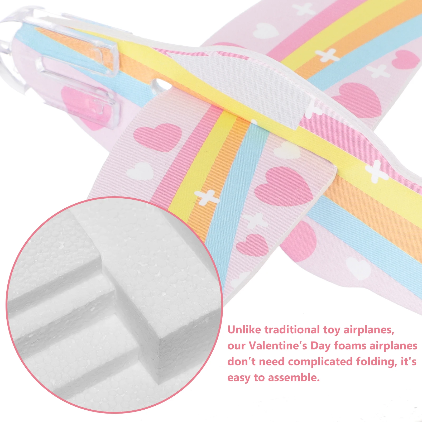 

Valentine Gift Set Foams Airplanes Greeting Cards Toy Planes Safe Material Easy Assemble Flying Indoor Kids Party Favors School