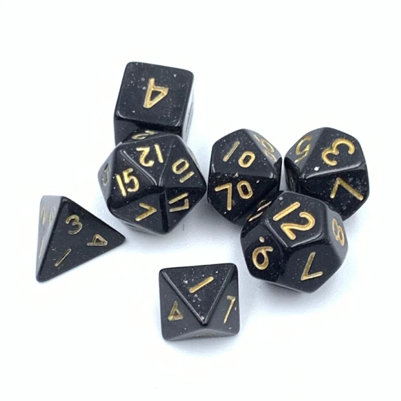 Polyhedral Dice 7pcs DND RPG Table Games Dice Set Double-Colors Numbers of D4 D6 D8 D10 D12 D20 Dice for Role Playing Board Game