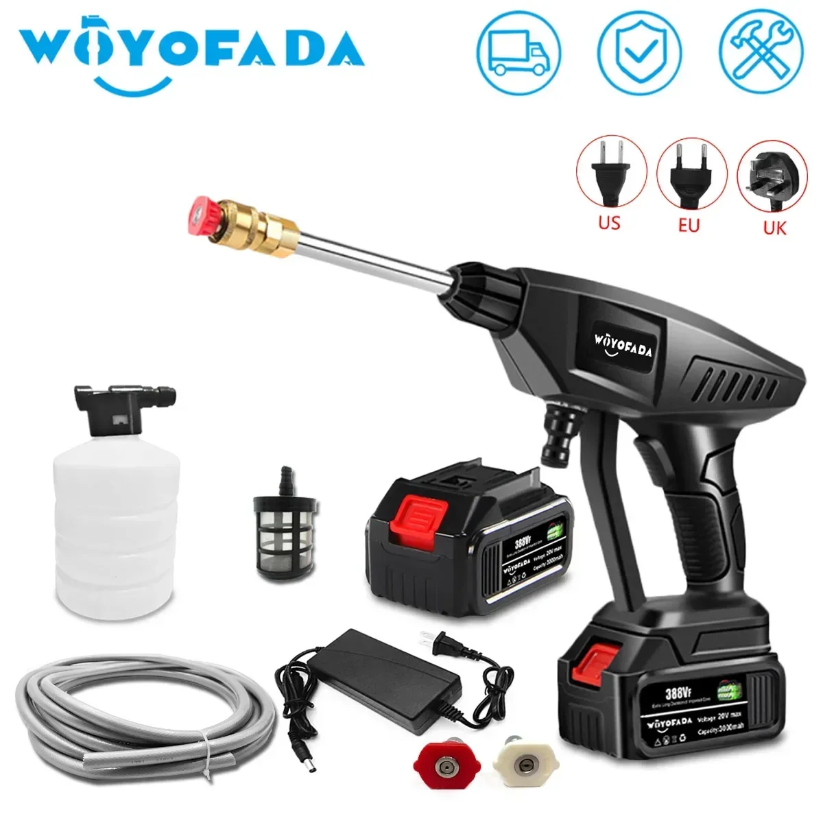 18V Cordless High Pressure Car Wash Washer Gun Foam Generator Water Gun Spray Cleaner Car Washing Machine For Makita 18V Battery