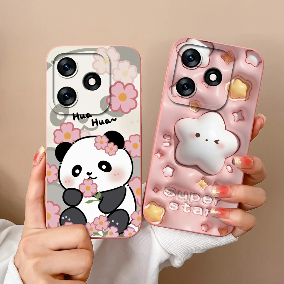 For Tecno Spark 10 Pro 10C Phone Soft Case Cute Healing Pattern Liquid Silicone Shockproof Protective Back Covers Fundas Carcasa