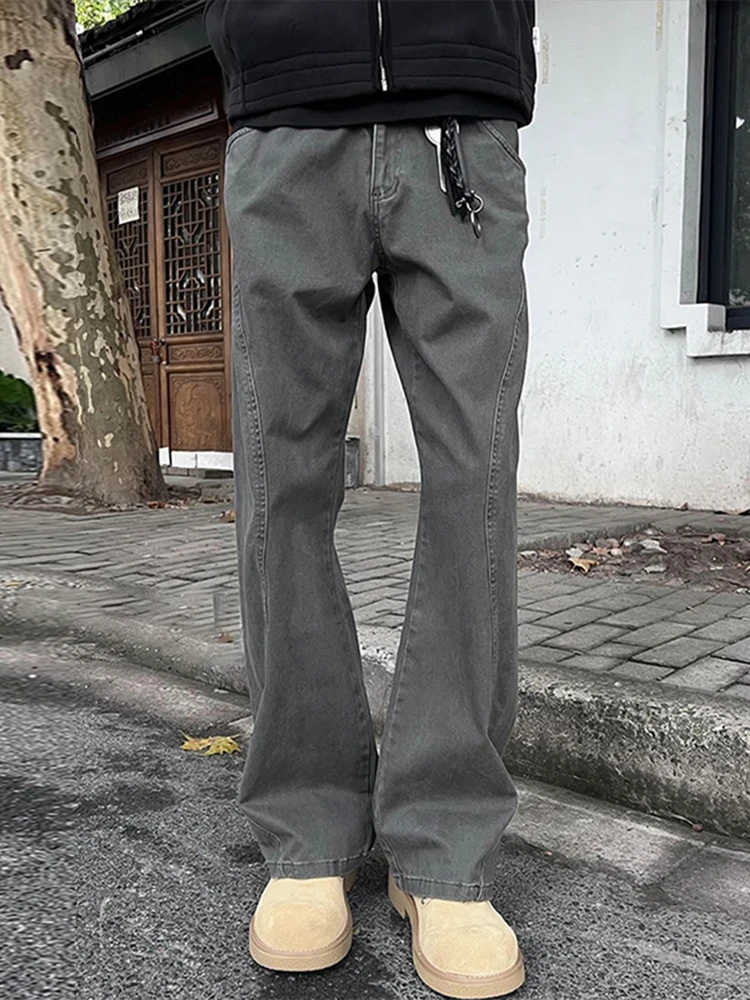 

Мужские джинсы American Sle Retro Knife Workwear, весна-осень, повседневные, прямые, с легким расклешением, в стиле High Street Cleanfit