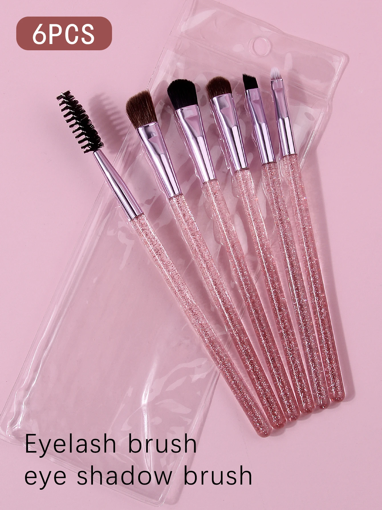 6-teiliges Augen-Make-up-Pinsel-Set: Lidschattenpinsel mit weichen Borsten, Eyeliner-Pinsel, Augenbrauenpinsel, Wimpernbürste, Lippenpinsel, Concealer-Pinsel