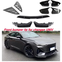 3  pcs Front Bumper Lip Spoiler Splitters Body Kit  Guard Trim   mirror cover window  shutter For Changan UNIV UNI-V 2022 2024