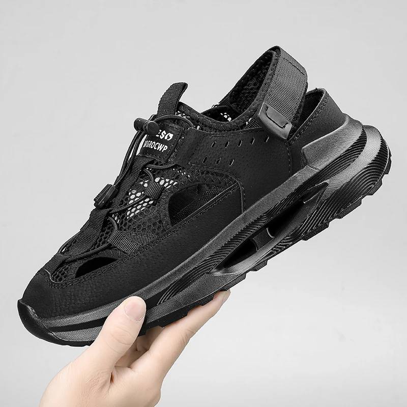 2023 Summer Men\'s New Style Outdoor Heightening Breathable Sandals Black Teenagers Casual men\'s shoes