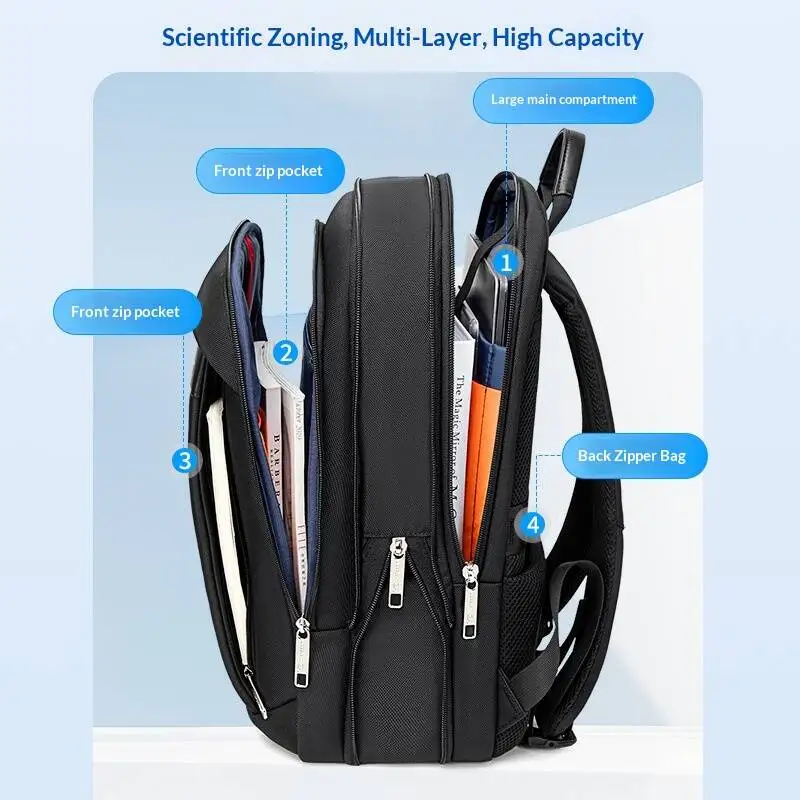 New Travel Backpack Men's Expansion Multifunctional Travel Large Capacity Backpack Trendy Fashion Versatile Business Bag