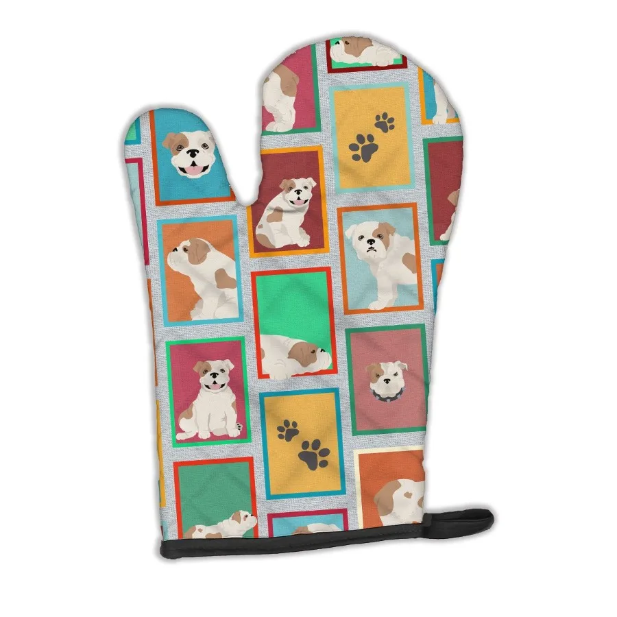 Muchos manopla de horno Piebald English Bulldog, manopla de horno gruesa resistente al calor para sartenes calientes y manopla de cocina para horno, protege las manos Cooki