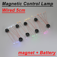 Wired 5cm Magnetic Control Lamp Led Magnetron Light Model +magnet + Battery Diy Car Toys Lighting Diorama Materials Gunda Robots