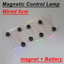 Wired 5cm Magnetic Control Lamp Led Magnetron Light Model +magnet + Battery Diy Car Toys Lighting Diorama Materials Gunda Robots