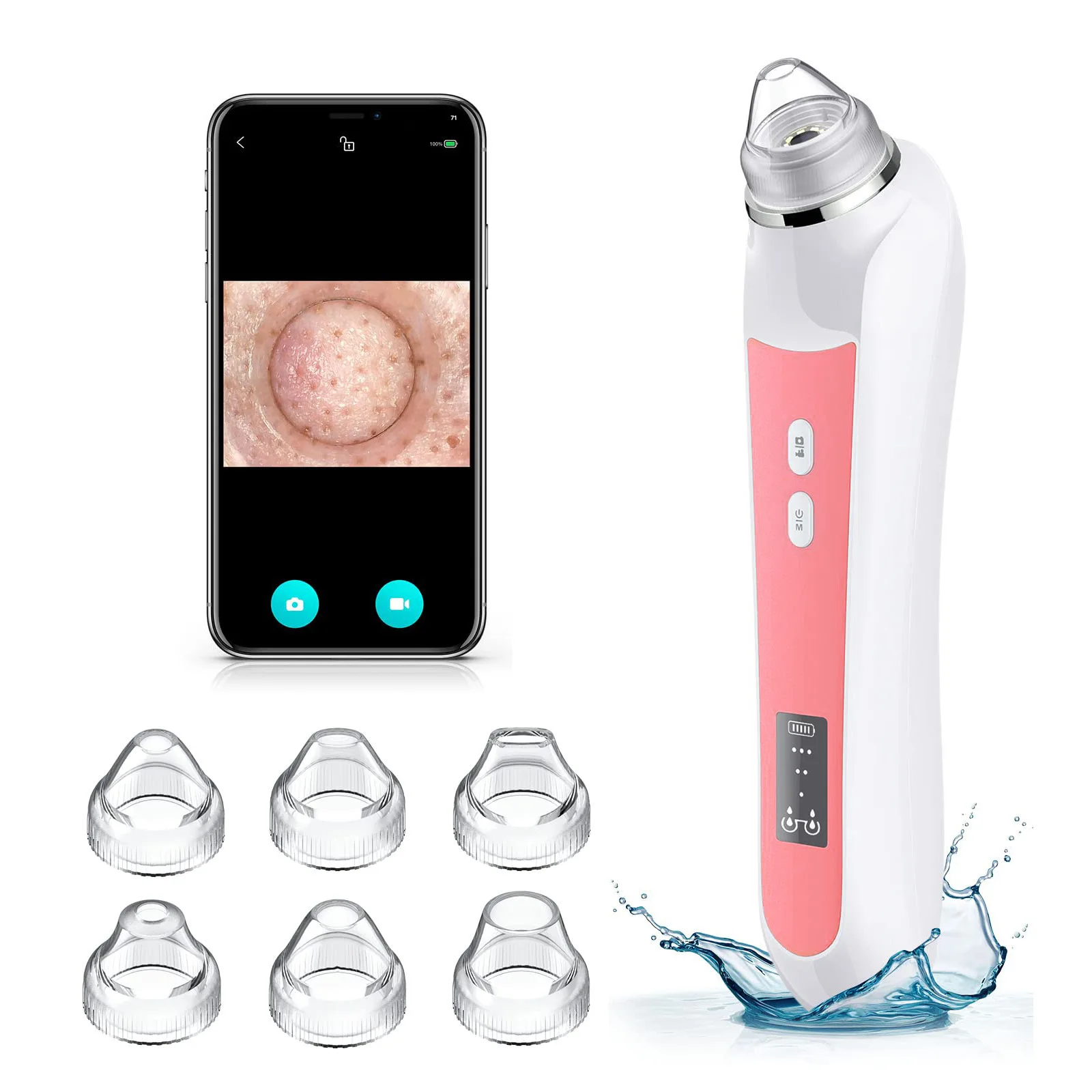 Professional WiFi Visible Blackhead Remover - Wireless Vacuum Suction Tool for Deep Facial & Nose Pore Cleansing