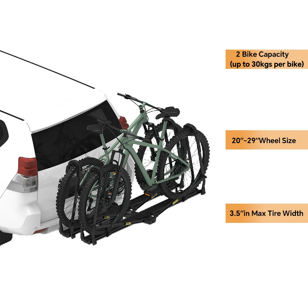 120 lb capacity hitch 2 bike racks for cars, trucks, SUVs and minivans roof racks