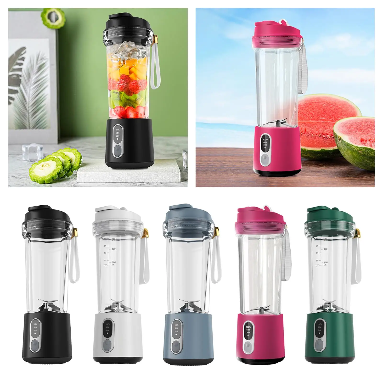 Portable Blender Milkshakes Fruit Mini Hand Blender for Sports Home Travel