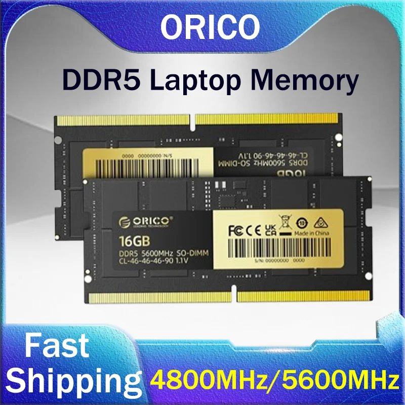 

Orico Ram DDR5 8gb/16gb/32g 1.1V Notebook Memory 4800MHz 5600MHz DDR5 Each Module Has 2 Independent 32-Bit Channels For Laptop