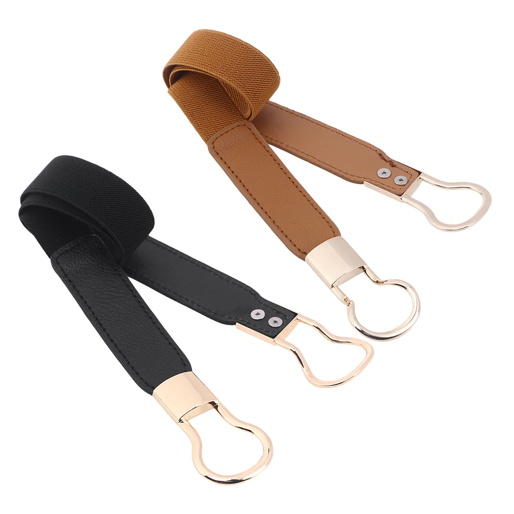 

2pcs Women Dress Thin Elastic Waist Adjustable Stretchy For Dresses Jeans Ladies Waist Fastener Elegant Buckle Belts Vintage