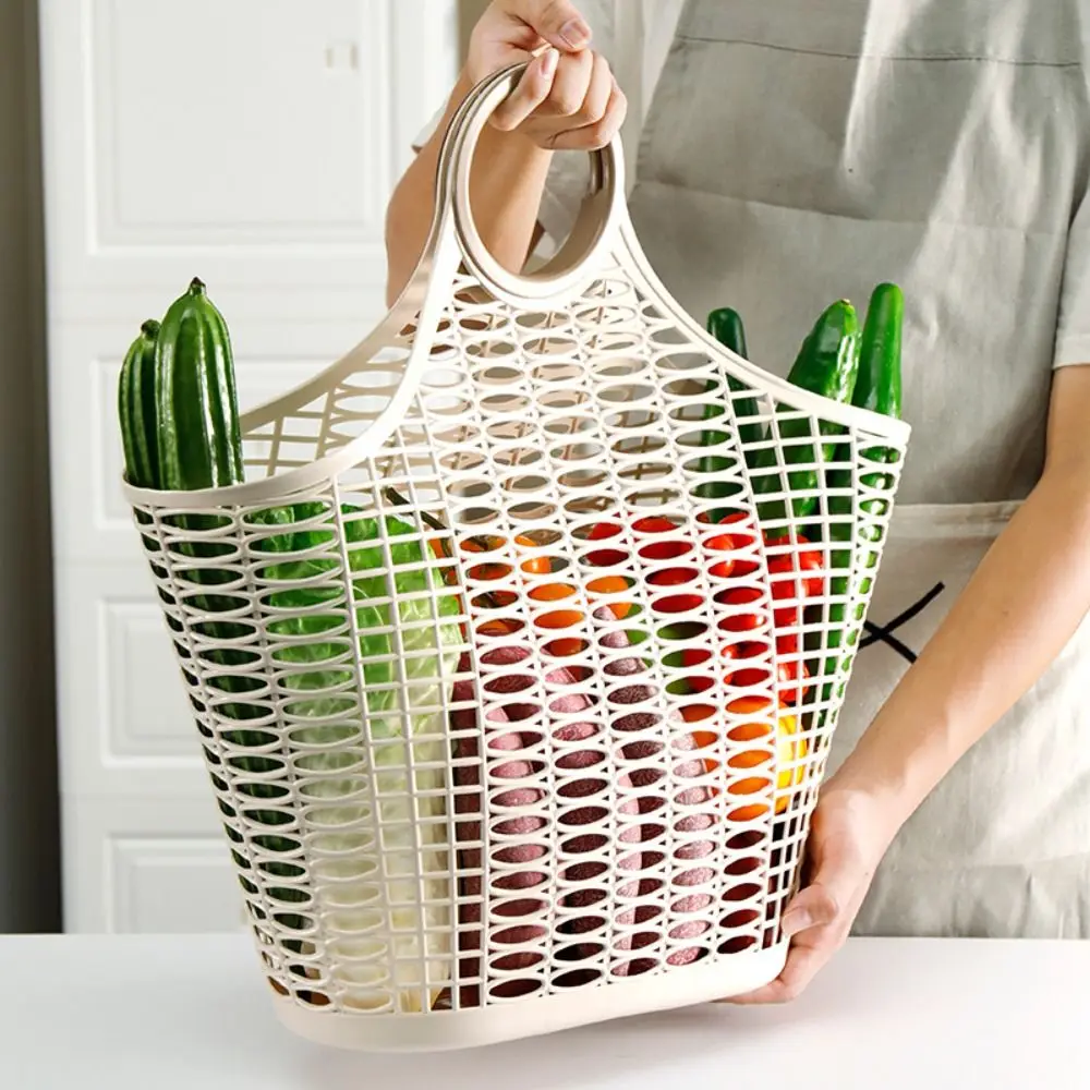 Fashion Drainable Shower Basket Multifunctional Large Capacity Bath Basket Hollow Out Household Organizer Holder