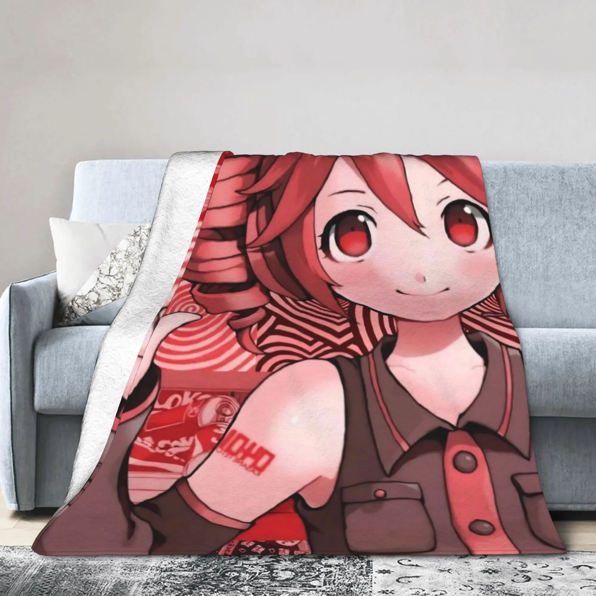 Kasanes Tetos Flannel Blanket Anime Vtuber Fashion Throw Blankets for Home 150*125cm Quilt