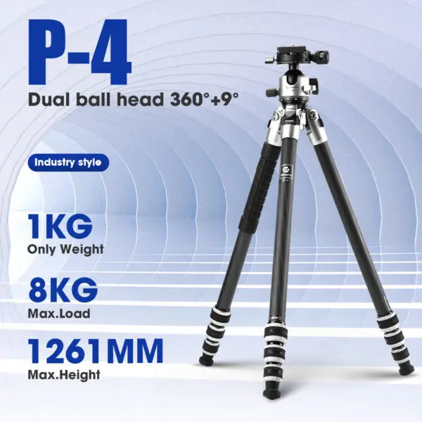 Fotopro P-4+P-4H Tripod with Ball Head 360 Degree Panoramic for DSLR Camera Camcorder