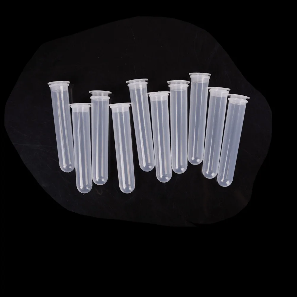 High Quality 10pcs 20ml Plastic Test Tubes Centrifuge Tubes Round Bottom Multiple Length 110mm