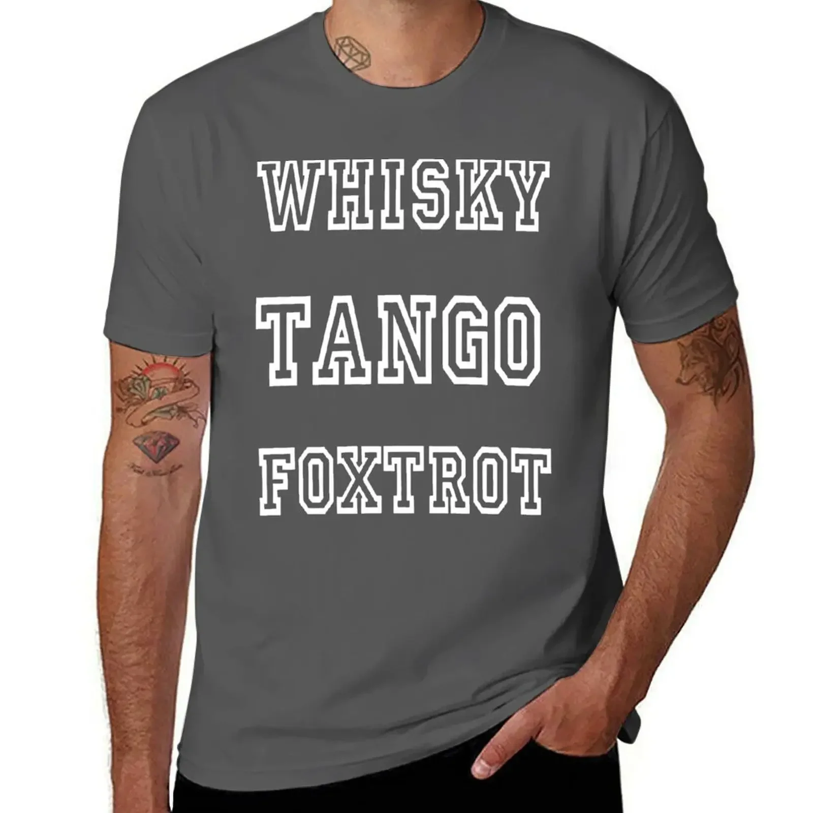 WTF whisky-tango-foxtrot White Edged Design T-Shirt tops vintage customizeds cotton graphic tees Short sleeve tee men