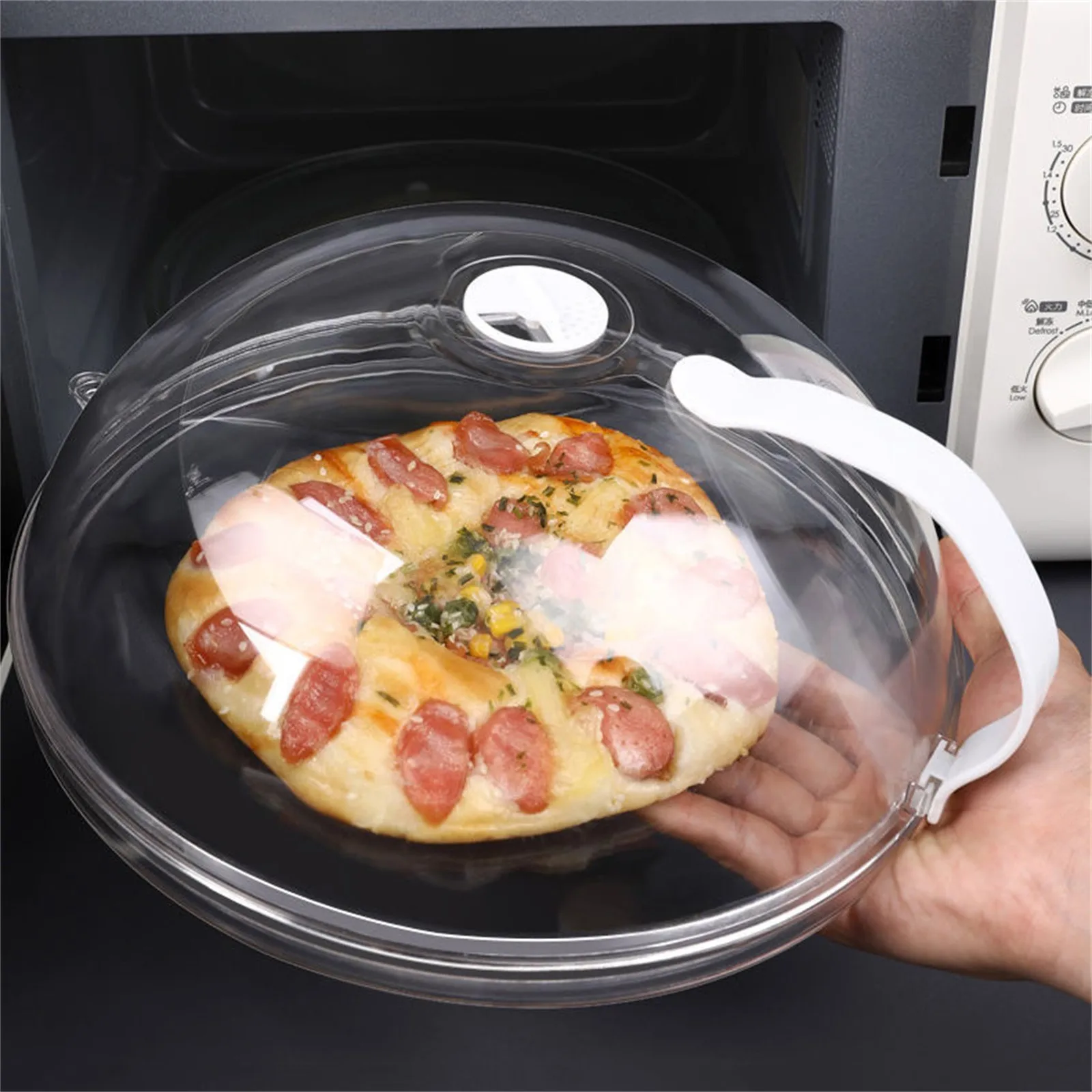 Cubierta a prueba de salpicaduras para microondas, cubierta de seguro resistente a altas temperaturas para cocina, cubierta a prueba de explosiones para microondas doméstico