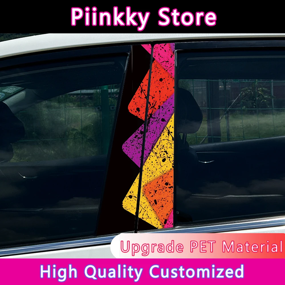 

1/2pcs Thinking Fire Poker Car Stickers DIY Car B-pillar Cover Scratches Waterproof Durable Decoration Auto PET Decals