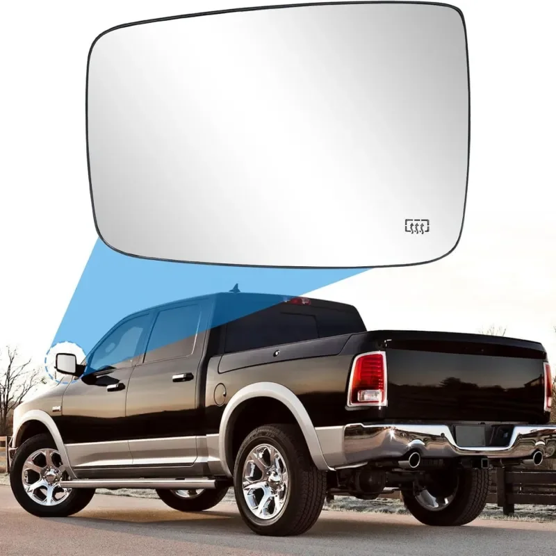 Compatible with 09-18 Dodge RAM 1500 2500 Heated Mirror Glass Replacement for 68050298AA 68050299AA Driver Passenger Side