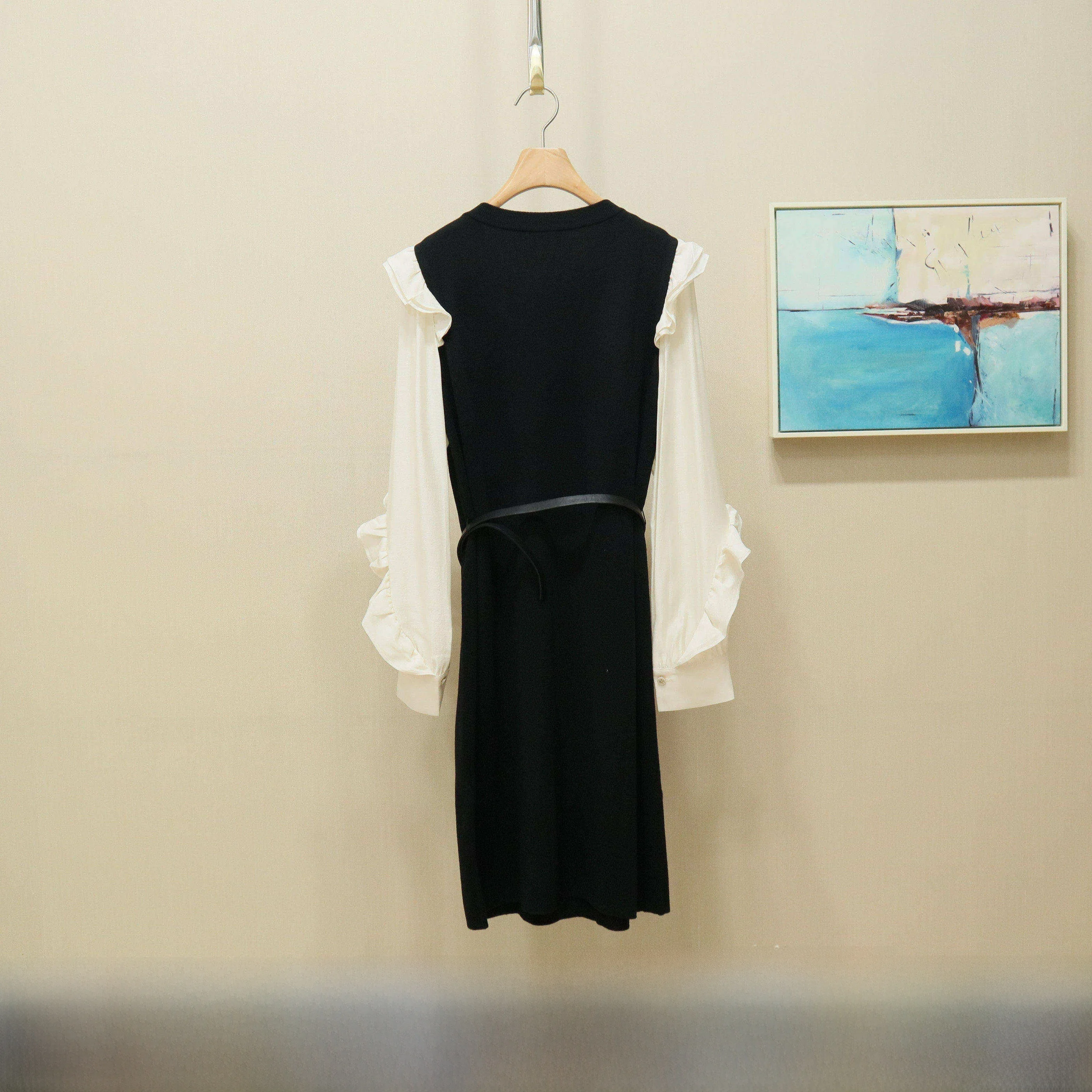

Elegant Lace Trim Dress Spring Collection 2026 YLY61309218 Women's Fashion Polyester Fiber H-Line Long Sleeve Slim Fit Casual