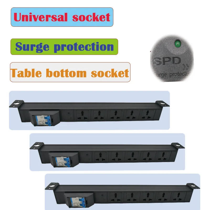 

Нижние розетки стола Удлинитель PDU Универсальные розетки 10А с воздушным выключателем 16А Защита от перенапряжения Без удлинительной линии