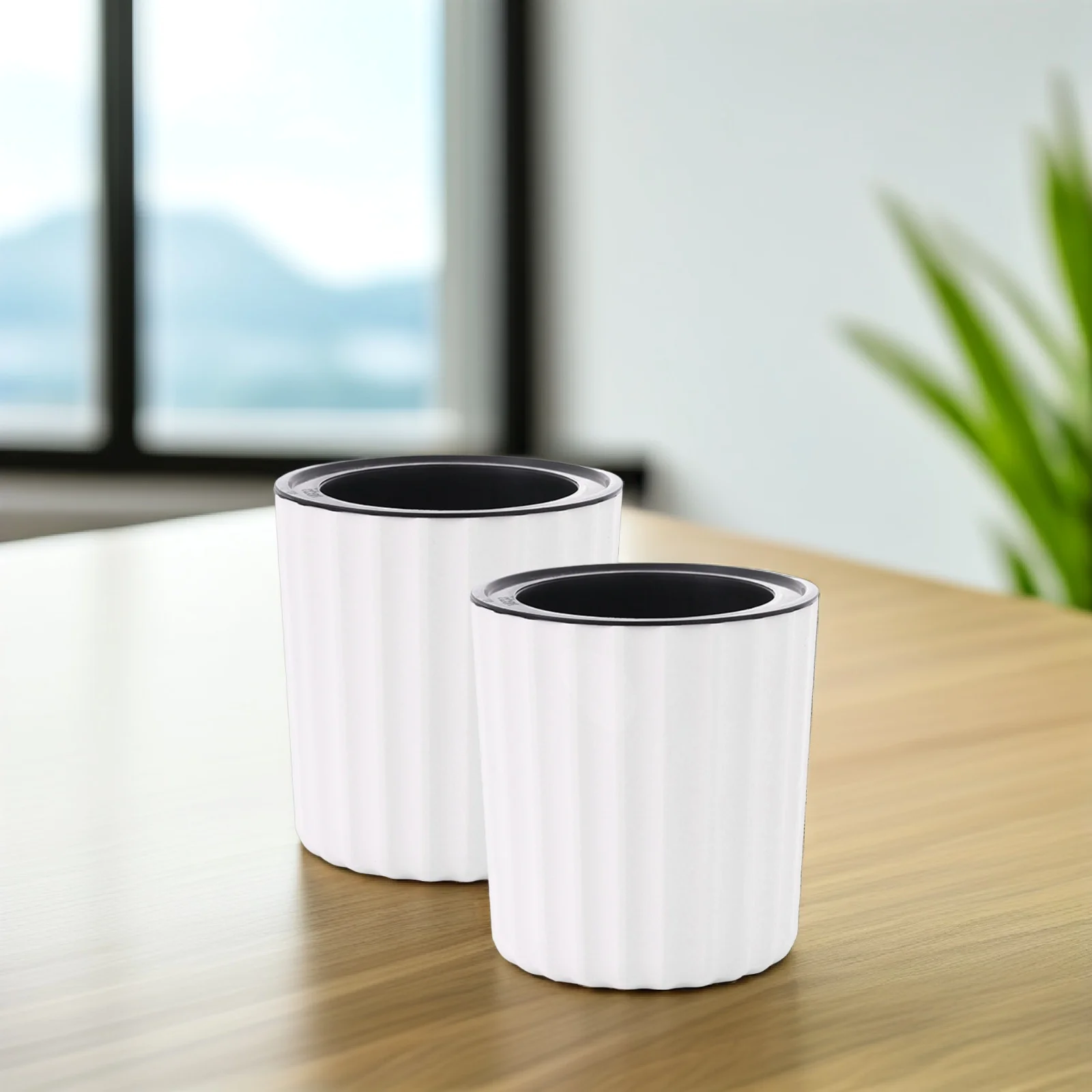 

2Pcs Self Watering Pots Automatic Planters with Water Conduction Rope for Indoor Outdoor Plants Decorative Flower Pots for Home