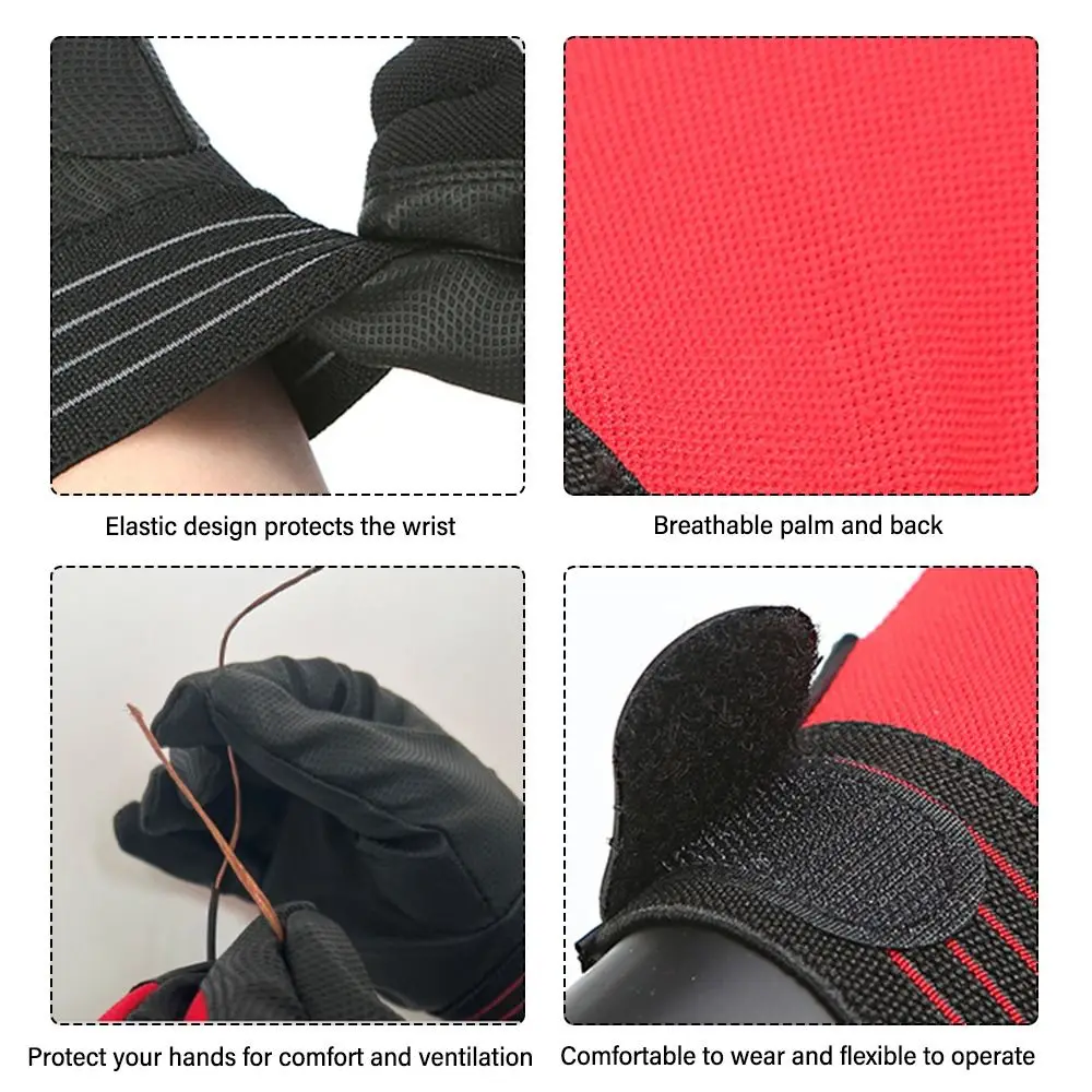 Black Red Insulating Gloves Tool Anti-Electricity Safety Work Gloves Househeld Rubber Electrician Glove Electrical