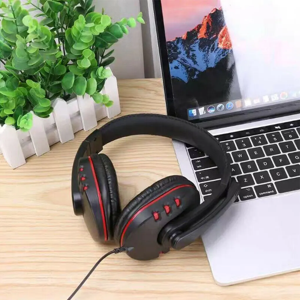 

3 5mm Gaming Headset Stereo Sound Computer Laptop Wired Headphone Earphone with Soft Earpads