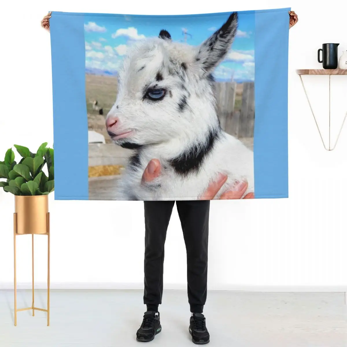 blue eyed goat Throw Blanket Blankets Sofas Of Decoration Softest Luxury Brand Picnic Flannels Personalized Gift Blankets
