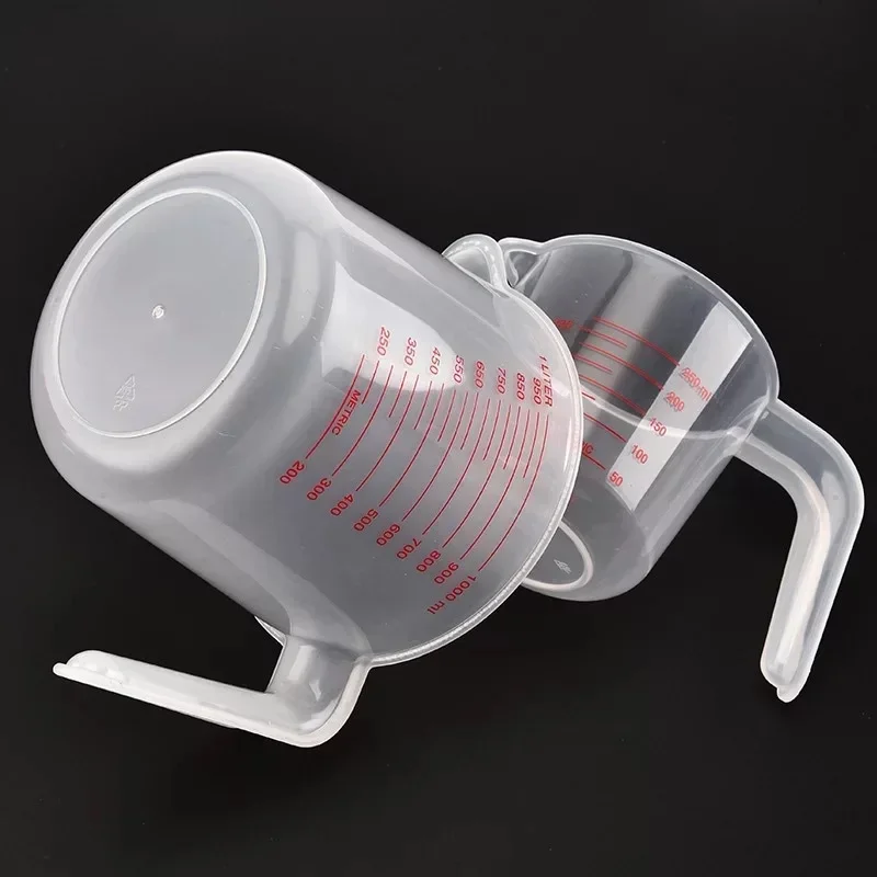 3pcs 베이킹 액체 측정 컵 PVC 스케일 컵 플라스틱 측정 볼륨 비커 주방 베이킹 도구 250/500/1000ml