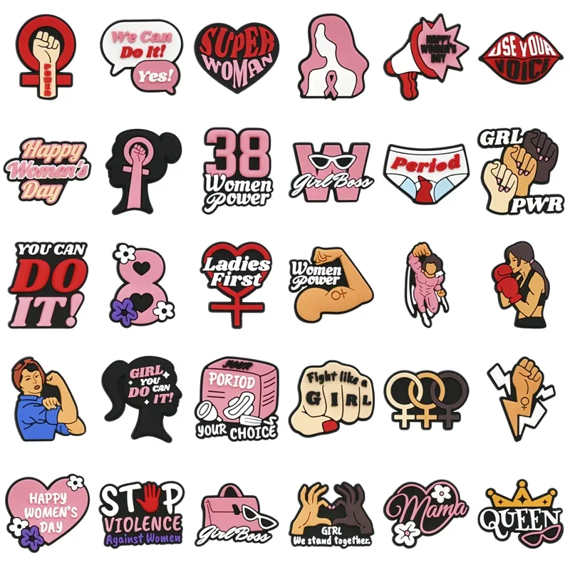 Shoe Charms for Crocs Accessories Women's Day Shoes Charm for Croc Decorations Pins Men Accessory Jeans Woman Clogs Clips Badges