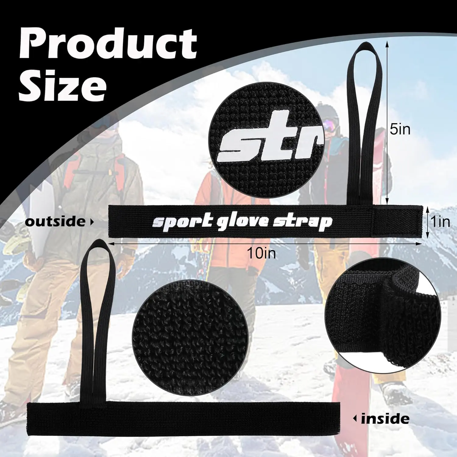 Sporthandschuh-Sicherheitsgurt, elastischer Skihandschuh, Leine, Halter, Skihandschuhe, Leine, Handschellen zum Aufhängen, Handschuh zum Skifahren, Snowboarden