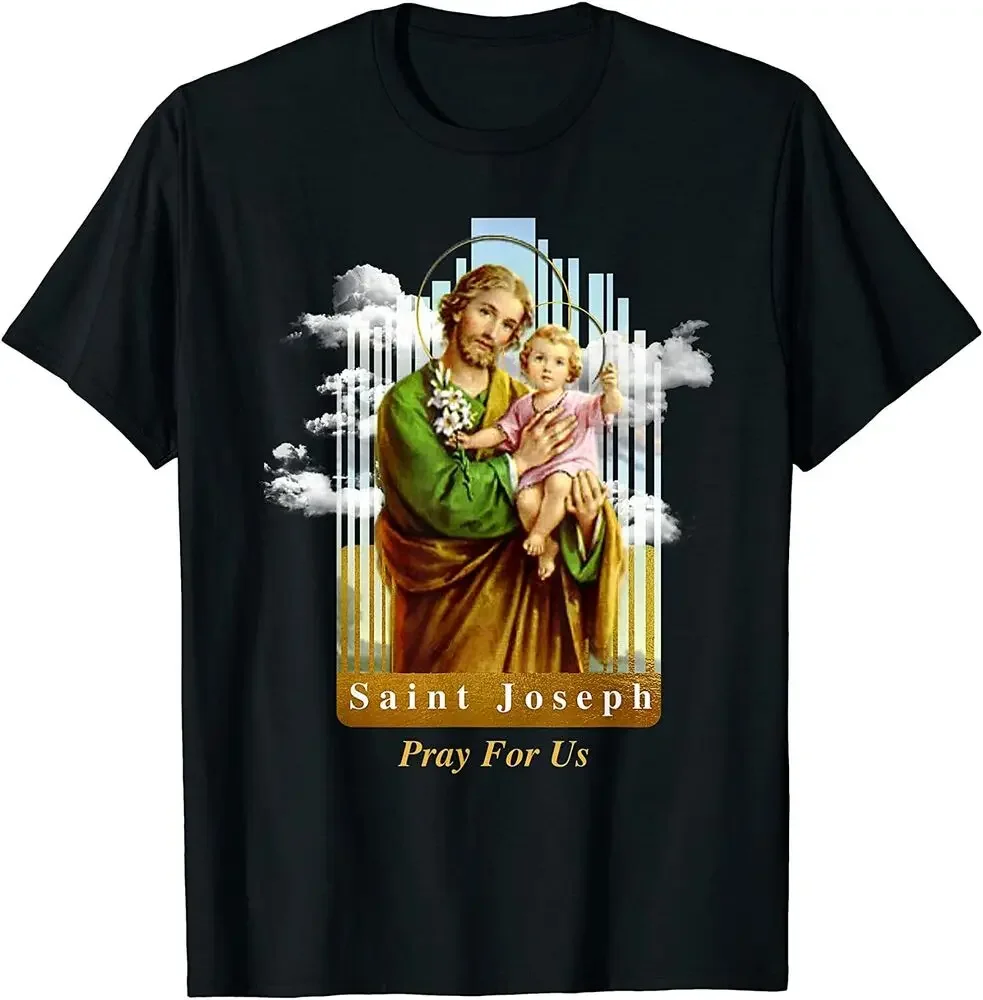 Saint Joseph Catholic Church St. Joseph With Infant  T-Shirt  Tees High Quality 100%Cotton Short Sleeve