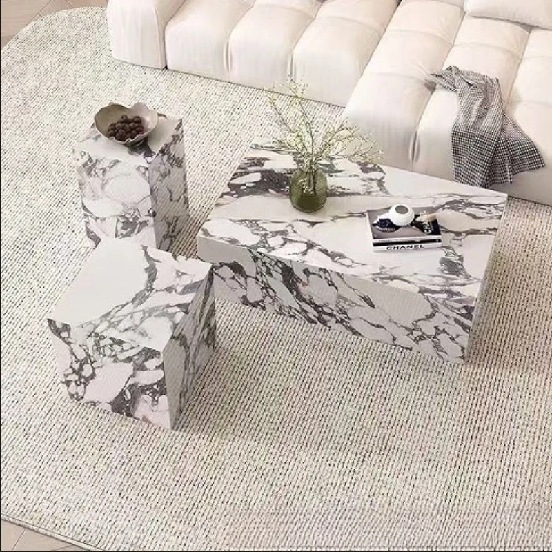 

Wabi Sansan light luxury marble coffee table rectangular living room home creative designer marble coffee table combination