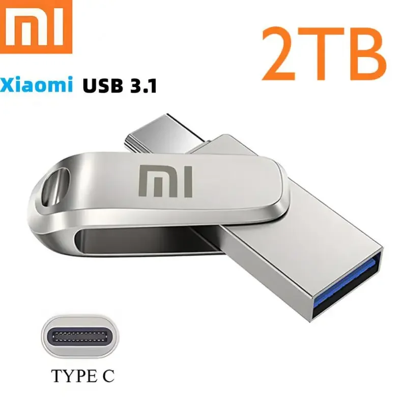 XIAOMI USB 3.0 2TB oryginalny dysk Flash szybki Pen Drive 1TB metalowa wodoodporna pamięć USB typu C dla urządzeń pamięci masowej komputera